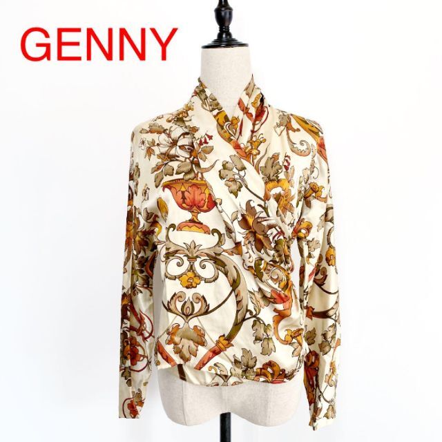 Genny(ジェニー)のGENNY ジェニー シルク100% カシュクール風トップス 2558 レディースのトップス(シャツ/ブラウス(長袖/七分))の商品写真