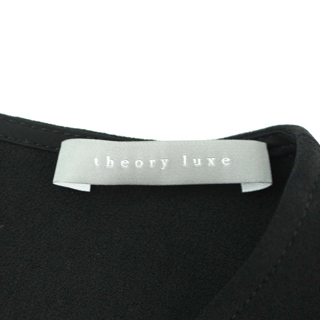 Theory luxe(セオリーリュクス)のセオリーリュクス カットソー ブラウス シャツ 半袖 リボン コットン S 黒 レディースのトップス(カットソー(長袖/七分))の商品写真