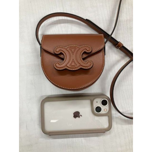 CELINE ミニ ブザス キュイル トリオンフ / スムースカーフスキン タン