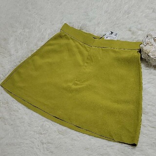 ザラ(ZARA)のザラ ZARA リネン ミニスカート 黄色 Mサイズ 新品未使用！(ミニスカート)