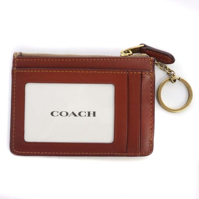 COACH(コーチ)のコーチ シグネチャーパスケース カードケース 小銭入れ 67162 ベージュ レディースのファッション小物(名刺入れ/定期入れ)の商品写真