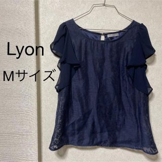 リヨン(LYON)のLyon ブラウス　オパール加工　ネイビー　リヨン(シャツ/ブラウス(半袖/袖なし))