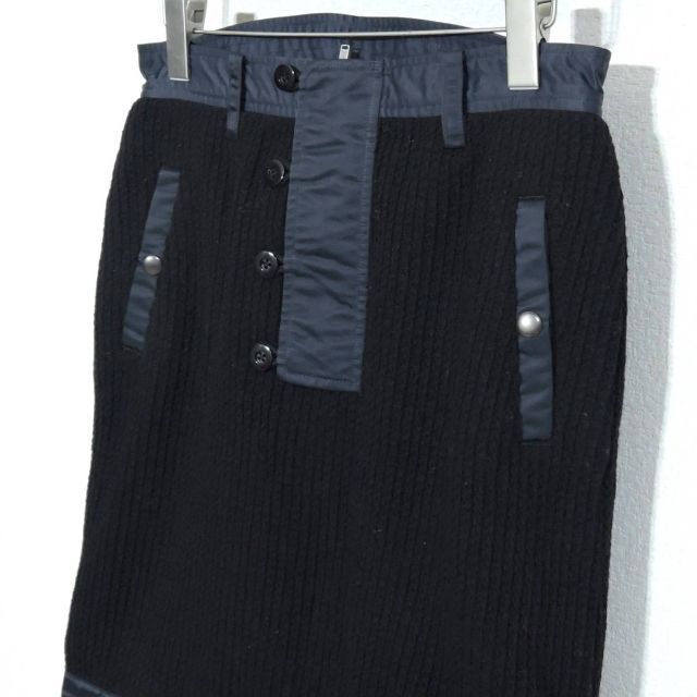 Scye(サイ)のサイ Scye ニット 切り替え 膝丈 ミリタリー スカート ボトムス レディースのスカート(ひざ丈スカート)の商品写真