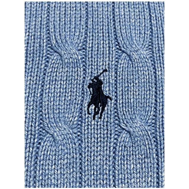 Ralph Lauren(ラルフローレン)の【希少】シルク100% ラルフローレン ケーブルセーター  L スカイブルー メンズのトップス(ニット/セーター)の商品写真