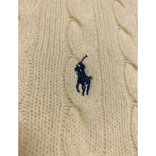 Ralph Lauren(ラルフローレン)のラルフローレン カシミヤ×メリノウール ケーブルセーター メンズS アイボリー メンズのトップス(ニット/セーター)の商品写真