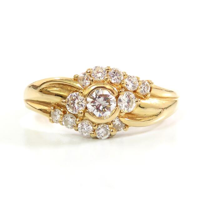 K18/750♪ ダイヤモンド　デザインリング　18金　指輪　ゴールド レディースのアクセサリー(リング(指輪))の商品写真