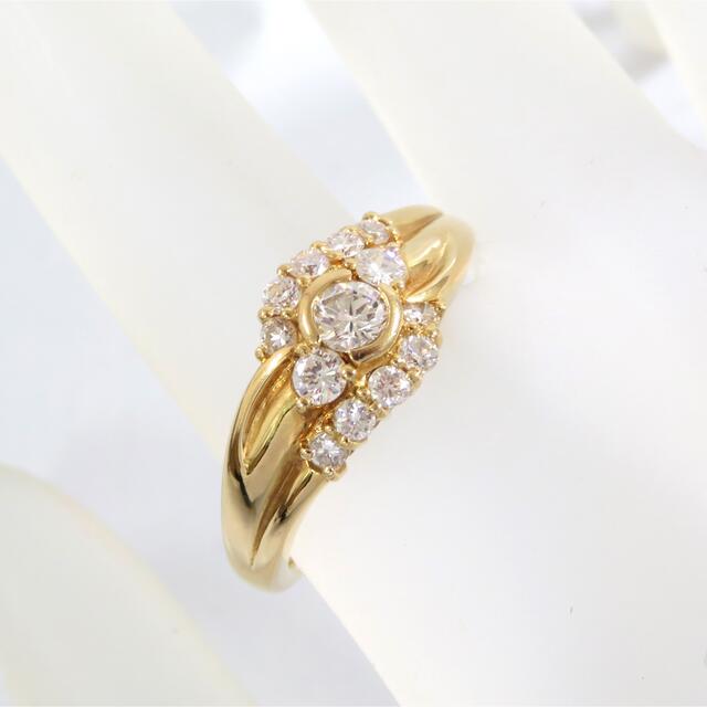 K18/750♪ ダイヤモンド　デザインリング　18金　指輪　ゴールド レディースのアクセサリー(リング(指輪))の商品写真