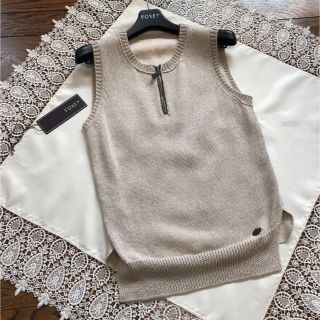 フォクシー(FOXEY)のショートケーキ様専用★FOXEY フォクシー★麻 リネン トップス ノースリーブ(ニット/セーター)