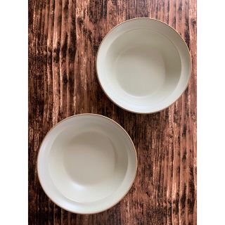 ラインボウル2枚 ベージュ 中鉢 和洋食器 美濃焼 オシャレ カフェ風(食器)