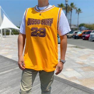 アベイシングエイプ(A BATHING APE)のバスケ好きに☆LUSSO SURF ユニフォームタンクトップ　イエロー　Lサイズ(Tシャツ/カットソー(半袖/袖なし))