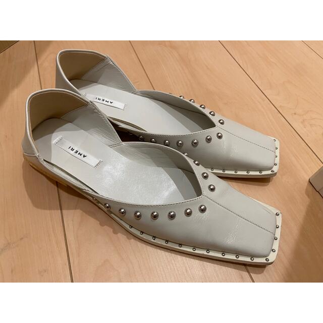 【AMERI】STUDS WOOD HEEL BABOOSH