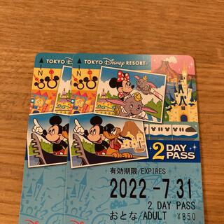 ディズニー(Disney)の東京ディズニーリゾート　リゾートラインフリーきっぷ　2 DAY おとな 2枚(遊園地/テーマパーク)
