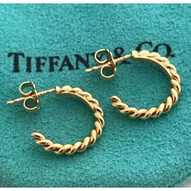 Tiffany & Co.(ティファニー)のTiffany K18YG ツイストフープピアス 美品 レディースのアクセサリー(ピアス)の商品写真