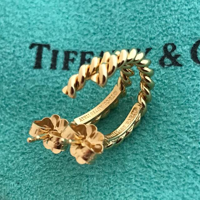 Tiffany & Co.(ティファニー)のTiffany K18YG ツイストフープピアス 美品 レディースのアクセサリー(ピアス)の商品写真