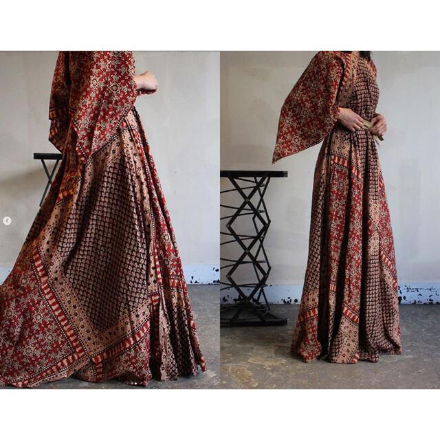 70s INDIA Cotton Maxi Dress ヴィンテージ ワンピース