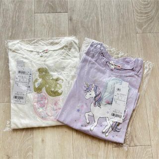 エニィファム(anyFAM)の新品　any FAM KIDS 接触冷感シャラシャラビーズ Ｔシャツ 2枚(Tシャツ/カットソー)