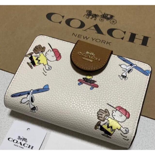 コーチ COACH × PEANUTS ウィズ スポーツ プリント 二つ折り財布