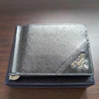 PRADA プラダ 財布 マネークリップ カードケース グレー メンズの