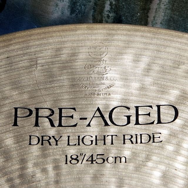 軽量 Kジルジャン Pre Aged Dry Light Ride 18" 美音 楽器のドラム(シンバル)の商品写真