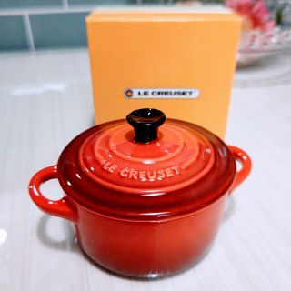 ルクルーゼ(LE CREUSET)のル・クルーゼ　ミニ・ココット 　オレンジ(食器)