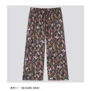 ユニクロ(UNIQLO)のコットンリラコ フラワー柄 Mサイズ(ルームウェア)