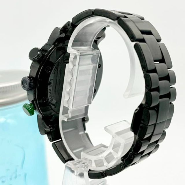 470 GUCCI グッチ時計　メンズ腕時計　クロノグラフ　ブラック　高級　美品
