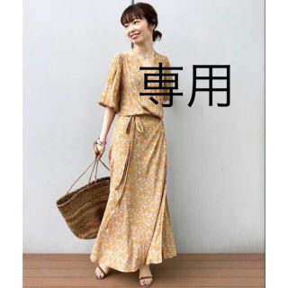 プラージュ(Plage)のPlage olive wrap ドレス◆オレンジ　38サイズ(ロングワンピース/マキシワンピース)