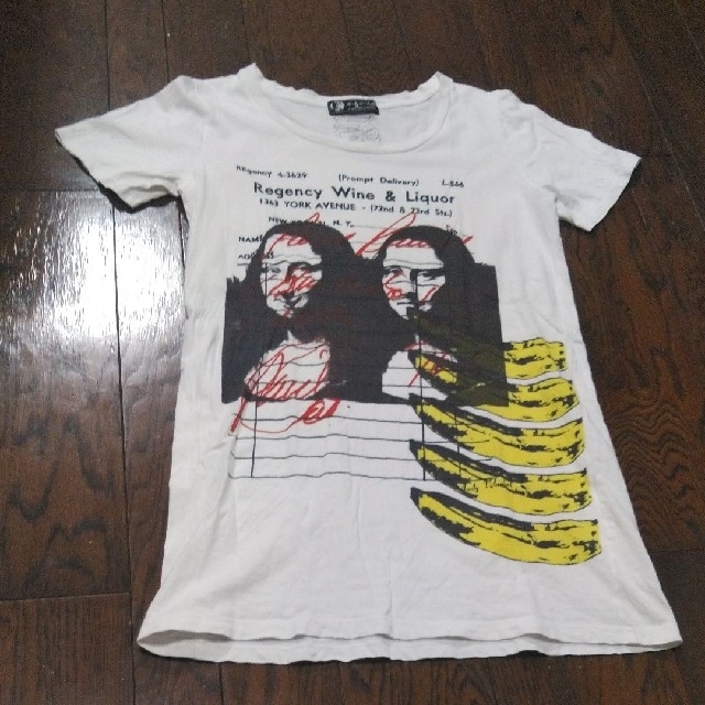 HYSTERIC GLAMOUR(ヒステリックグラマー)のHYSTERIC GLAMOUR　モナリザ　Tシャツ　白　フリー レディースのトップス(Tシャツ(半袖/袖なし))の商品写真