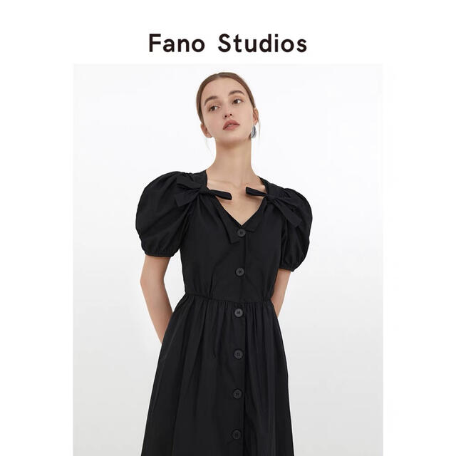 【Fano Studios】リボンワンピースドレス ブラック
