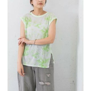 ケービーエフ(KBF)の【GREEN】スリーブレスプリントTEE(カットソー(長袖/七分))