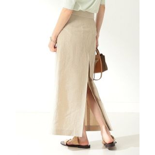 デミルクスビームス(Demi-Luxe BEAMS)の【BEIGE】Demi-Luxe BEAMS / リネンコットン タイトスカート(ロングスカート)