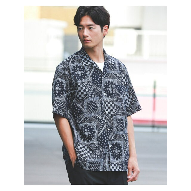 BEAMS - 【NAVY】【S】BEAMS HEART / バンダナ柄 オープンカラーシャツ ...