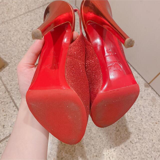 Christian Louboutin(クリスチャンルブタン)のルブタン Christian Louboutin グリッター オープントゥ レディースの靴/シューズ(ハイヒール/パンプス)の商品写真