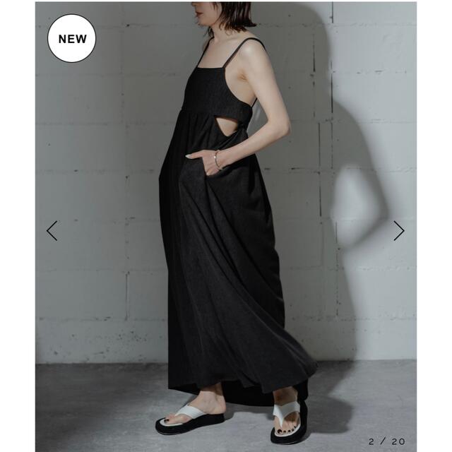 Adam et Rope'(アダムエロぺ)のANOGH JACQUARD CAMISOLE DRESS（BLACK） レディースのワンピース(ロングワンピース/マキシワンピース)の商品写真