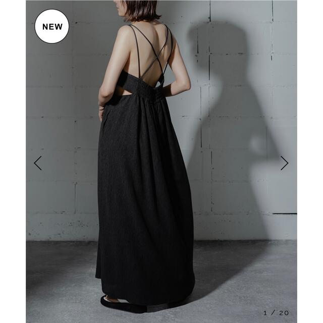 Adam et Rope'(アダムエロぺ)のANOGH JACQUARD CAMISOLE DRESS（BLACK） レディースのワンピース(ロングワンピース/マキシワンピース)の商品写真