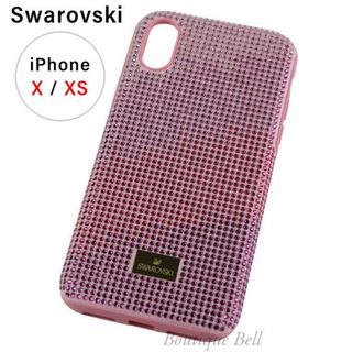 スワロフスキー(SWAROVSKI)の【スワロフスキー】クリスタル iPhoneX/XSケース ピンクグラデーション(iPhoneケース)