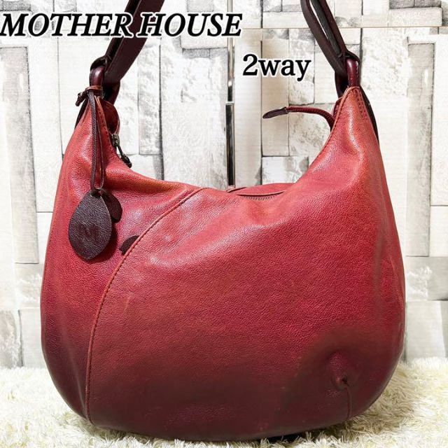 MOTHERHOUSE(マザーハウス)の【美品】マザーハウス　2way リュック　ショルダー　グラデーション　サリー　赤 レディースのバッグ(ショルダーバッグ)の商品写真