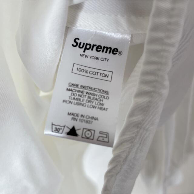 【美品】Supreme ボタンダウン長袖シャツ ホワイト モーガン蔵人さん着 Lメンズ