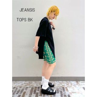 ジーナシス(JEANASIS)の新品 JEANASIS ジーナシス　BIGシルエット　Tシャツ　チェニック　BK(Tシャツ(半袖/袖なし))