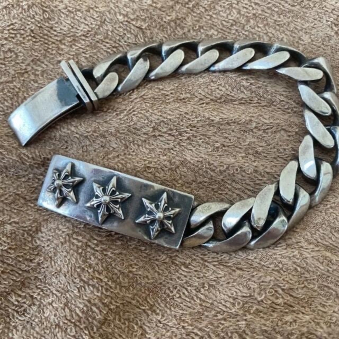 Chrome Hearts(クロムハーツ)のクロムハーツ トリプルスタークラシック　ID ブレスレット 六芒星 ダビデスター メンズのアクセサリー(ブレスレット)の商品写真