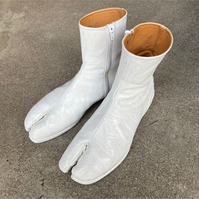 高い maison margiela メゾンマルジェラ 足袋ブーツ 白 ペンキ 40