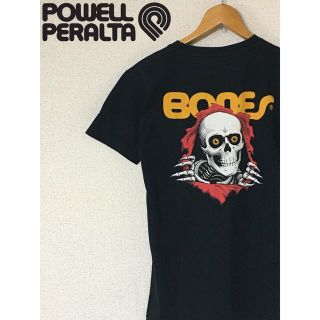 パウエル(POWELL)のパウエルペラルタ　覗き髑髏 覗きドクロ パウエル ペラルタ 両面プリント 黒(Tシャツ/カットソー(半袖/袖なし))