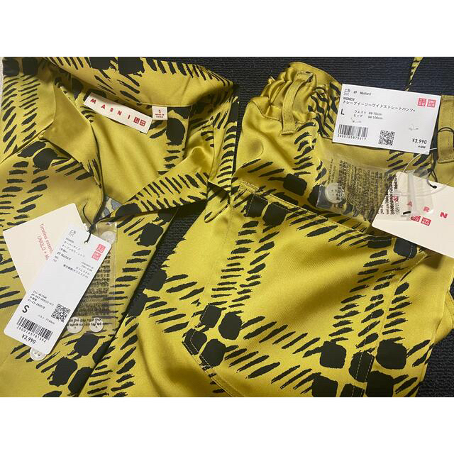 UNIQLO(ユニクロ)のユニクロ マルニ/ワイドストレートパンツ、オープンカラーシャツ メンズのスーツ(セットアップ)の商品写真