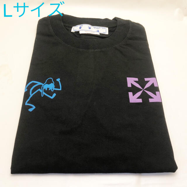 新品 オフホワイト 半袖Tシャツ 61045 ブラック Lサイズ