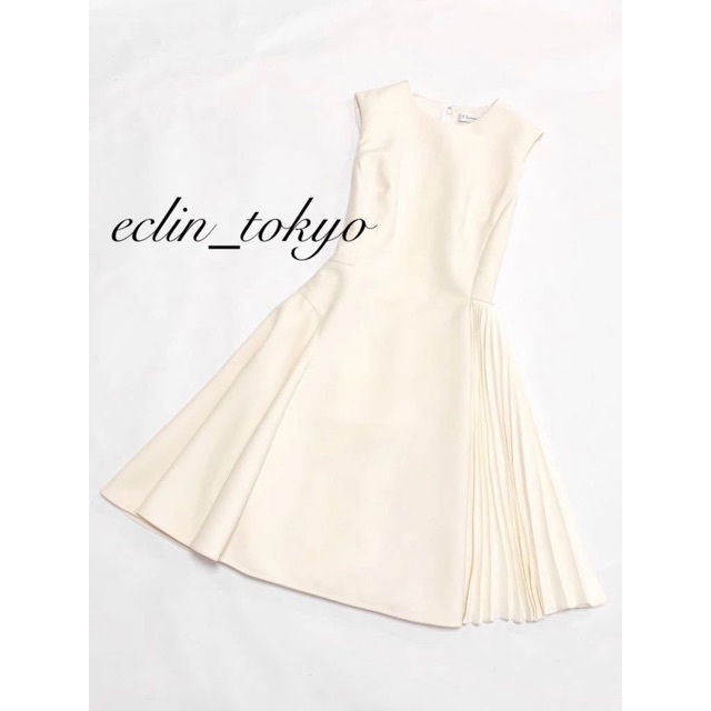 DIOR プリーツ&ギャザー フレアシルエット ワンピース E2390