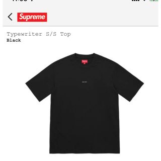 シュプリーム(Supreme)のSupreme Typewriter S/S Top ブラック　XL(Tシャツ/カットソー(半袖/袖なし))