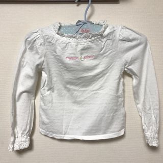 メゾピアノ(mezzo piano)のメゾピアノ⭐️白　トップス　カットソー　綿　フリル　120(Tシャツ/カットソー)