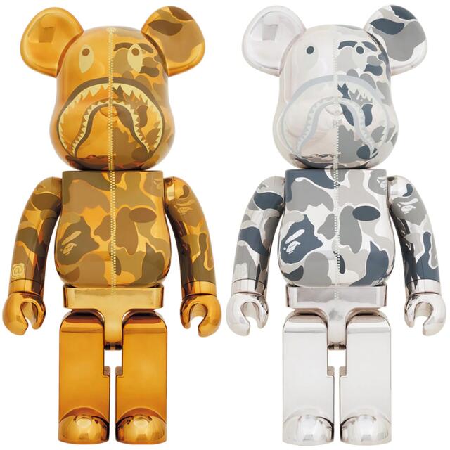 ハンドメイドBE@RBRICK BAPE(R) CAMO SHARK 1000％ GOLD