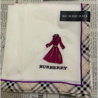 バーバリー(BURBERRY)のバーバリー　大判ハンカチスカーフ女の子刺繍(ハンカチ)