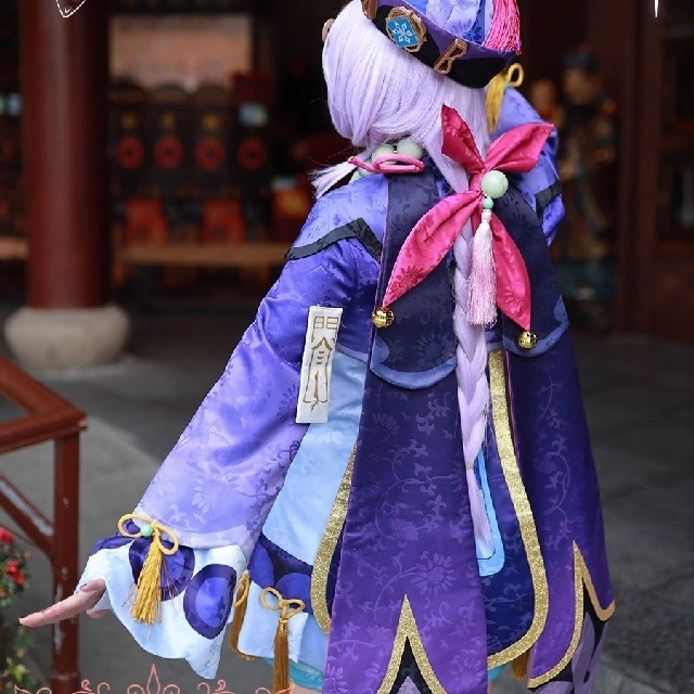 T③2 原神 七七 コスプレ 武器 模様 靴 ウィッグ 高品質